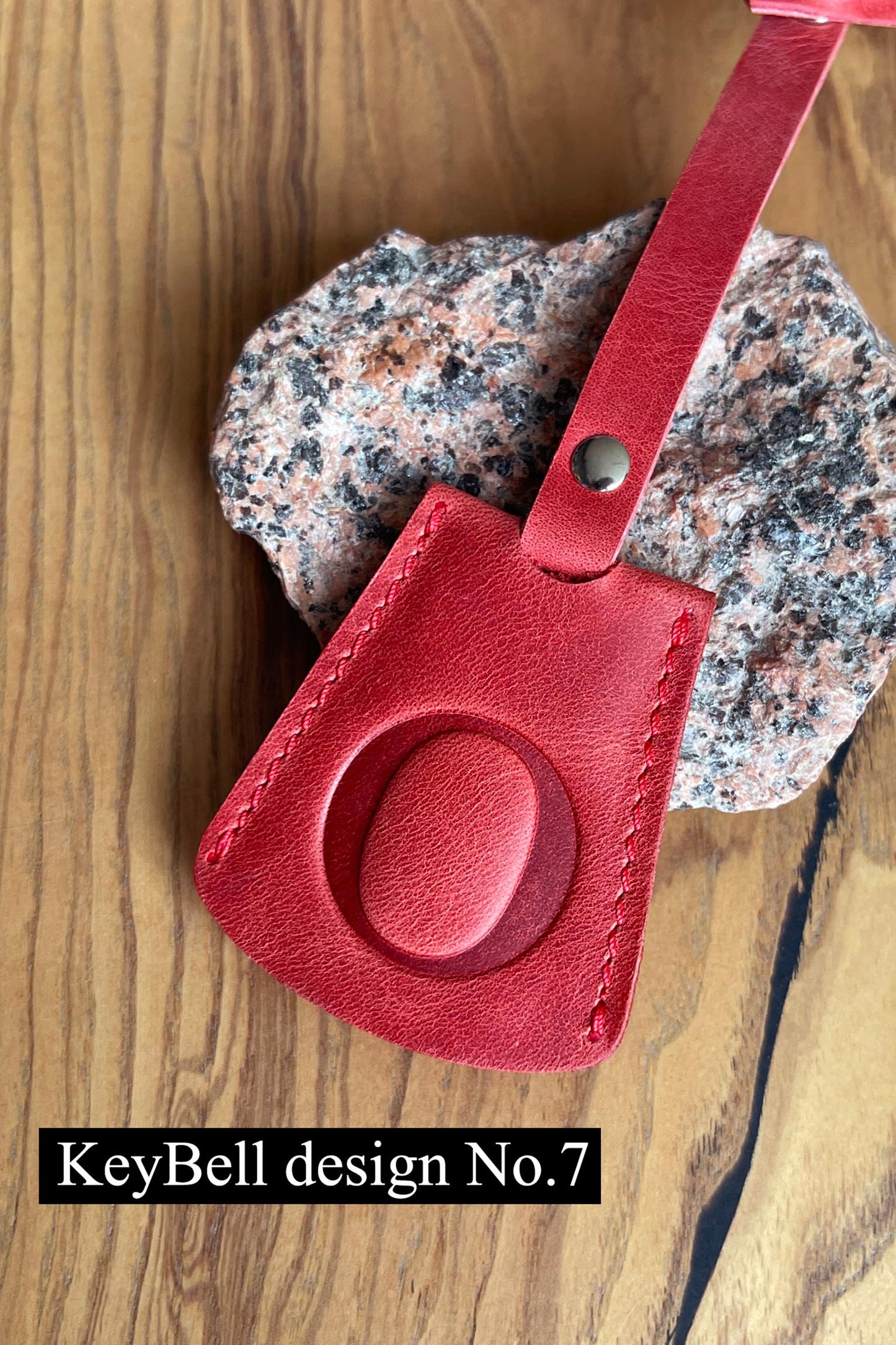 Personalized Leather KeyBell Clochette Bag Charm - Style 07