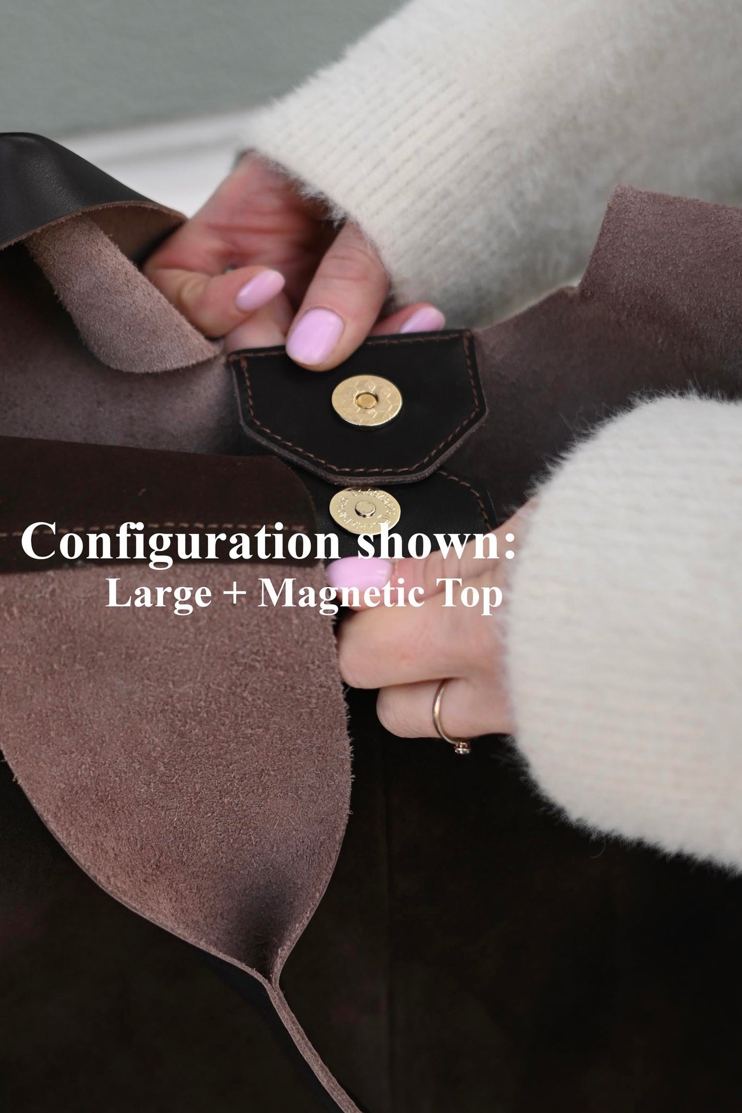Large Suede & Leather Hobo Bag - Slouchy Shoulder Tote in Mahogany Mix