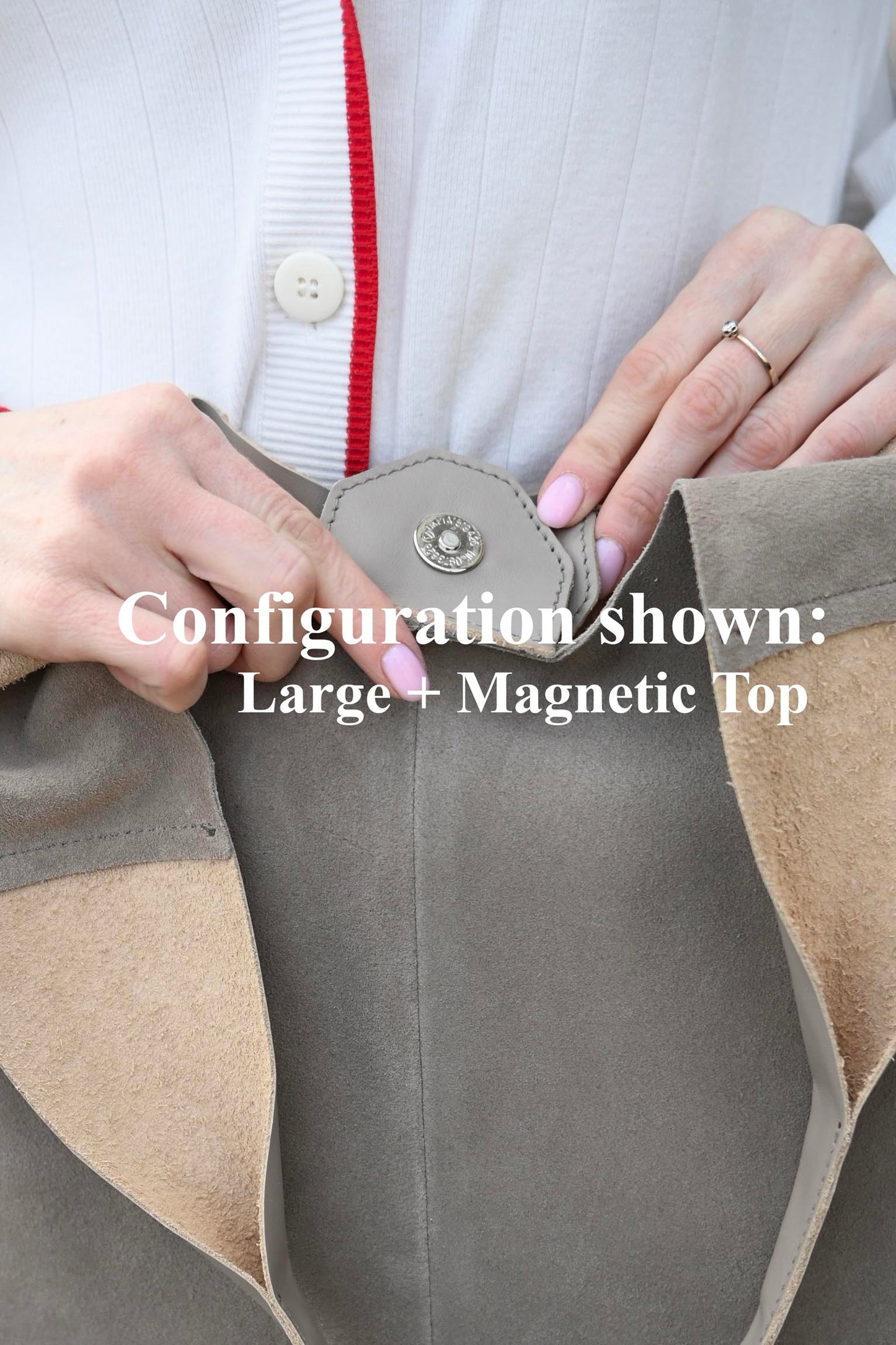 Large Suede & Leather Hobo Bag - Slouchy Shoulder Tote in Mushroom Mix