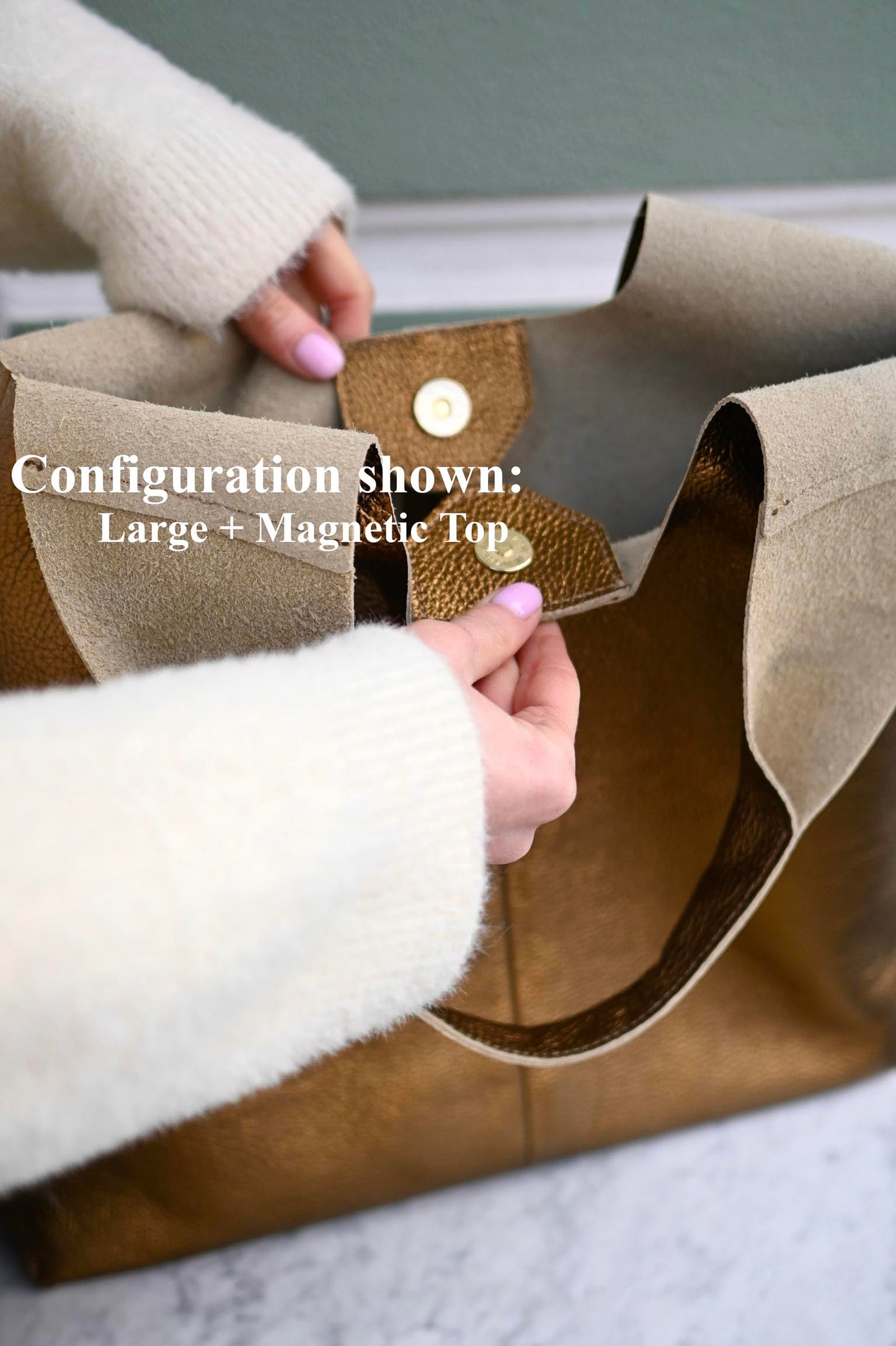 Large Pebbled Leather Hobo Bag - Slouchy Shoulder Tote in Bronze
