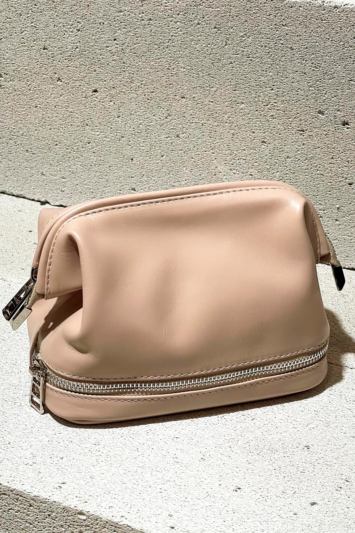 Blush Leather Dopp Kit - Italian Leather Toiletry Bag