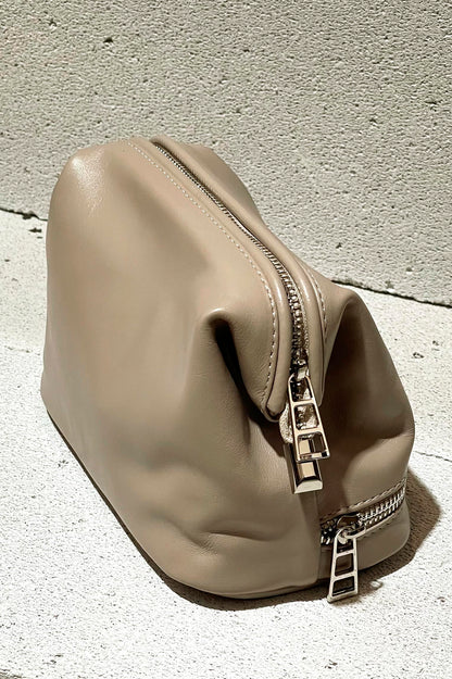 Mushroom Leather Dopp Kit - Italian Leather Toiletry Bag