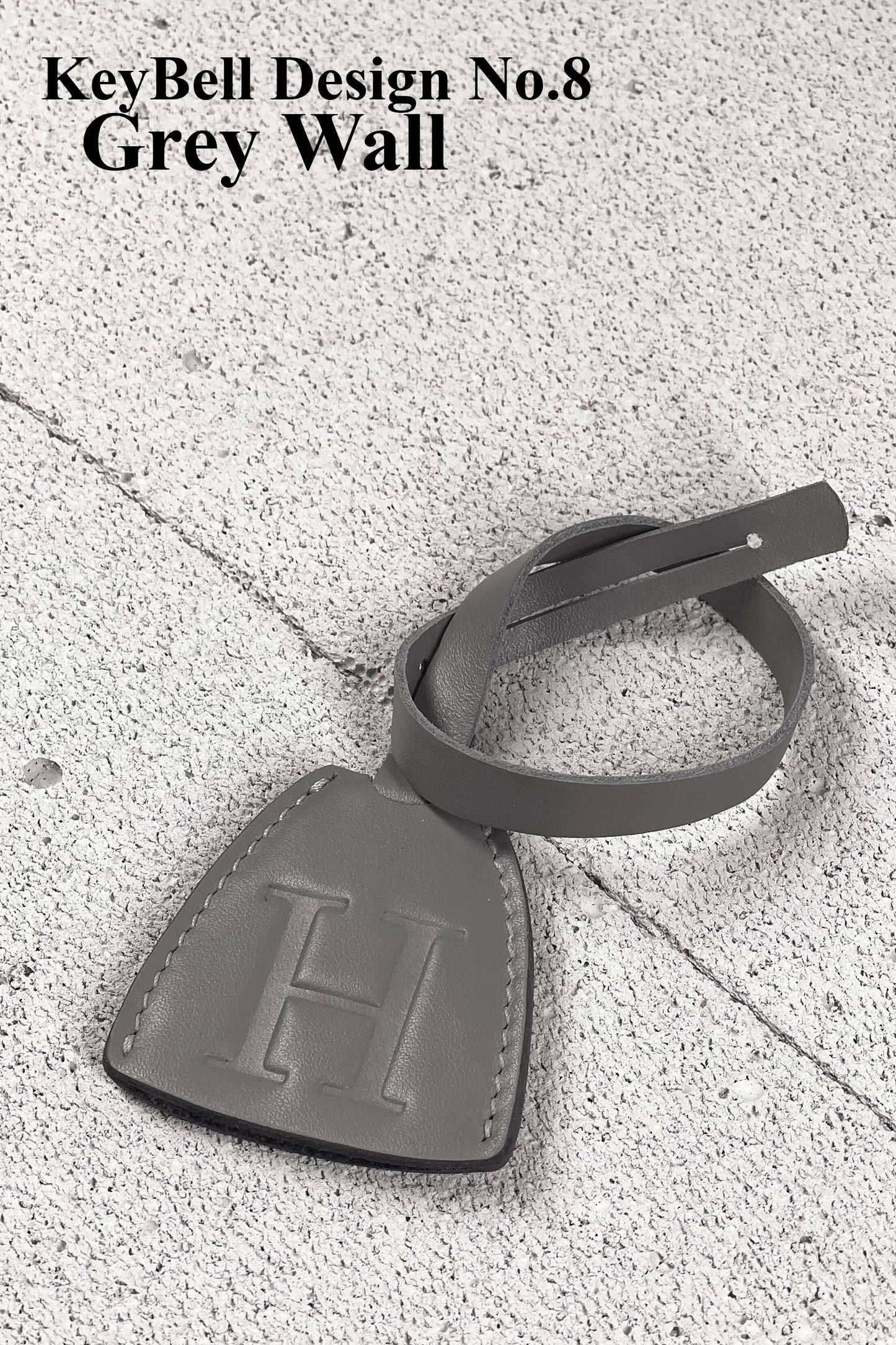 Smooth Leather Initial Bag Charm - Slate Gray Clochette Design No.08