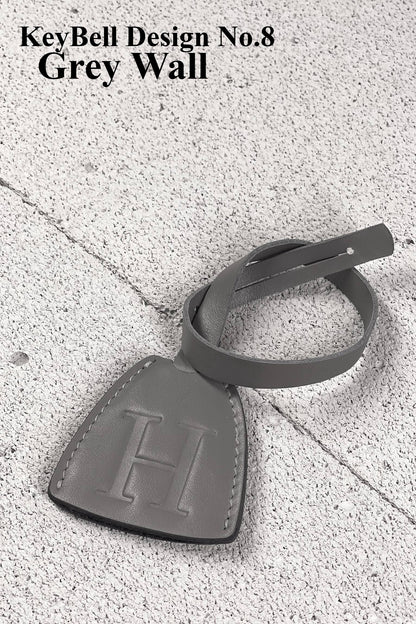 Smooth Leather Initial Bag Charm - Slate Gray Clochette Design No.08