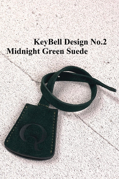 Suede Initial Bag Charm - Midnight Green Clochette Design No.02