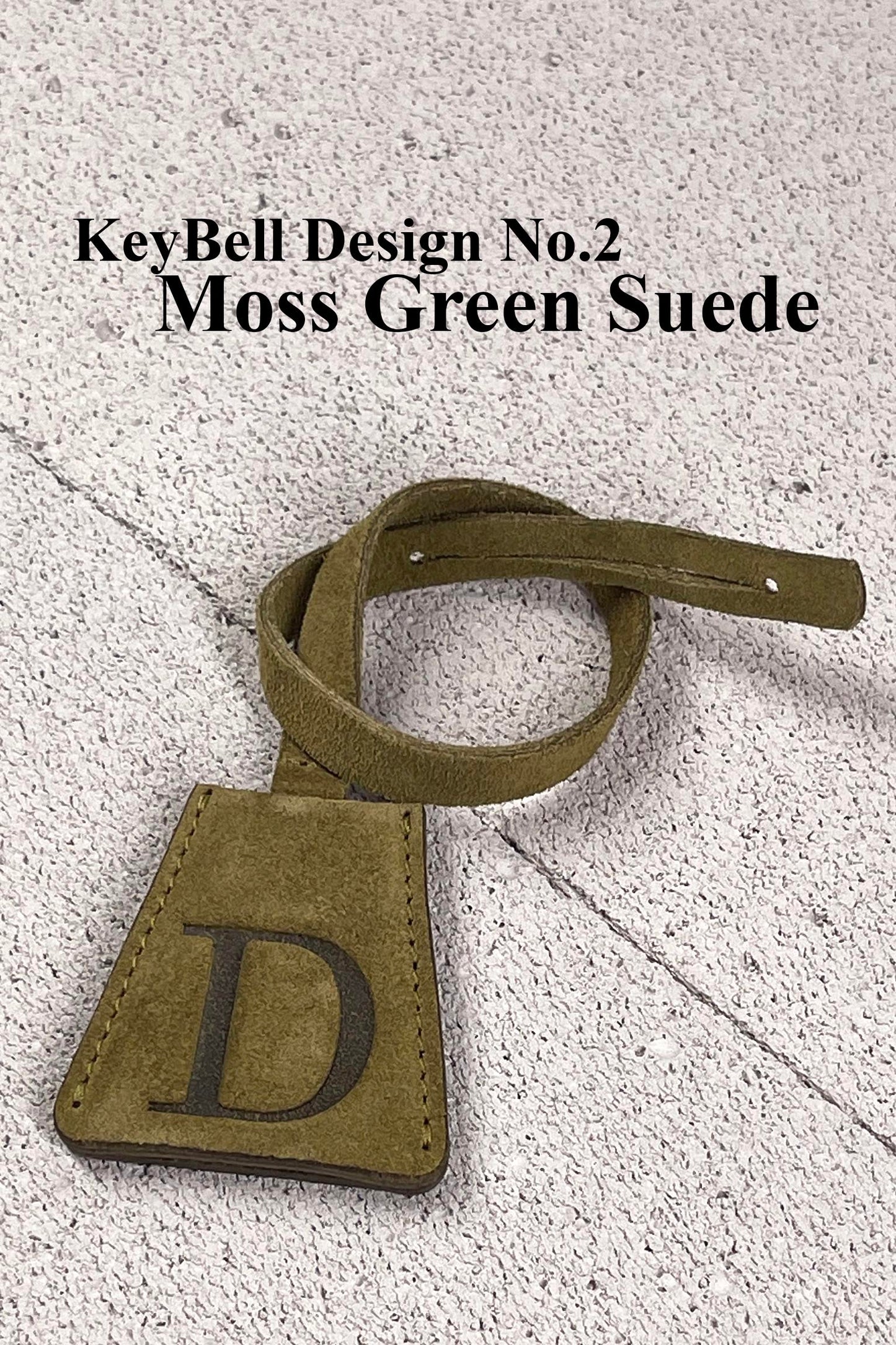 Suede Initial Bag Charm - Moss Green Clochette Design No.02