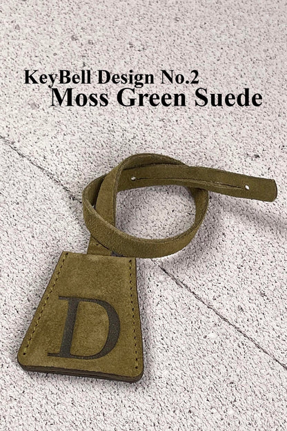 Suede Initial Bag Charm - Moss Green Clochette Design No.02