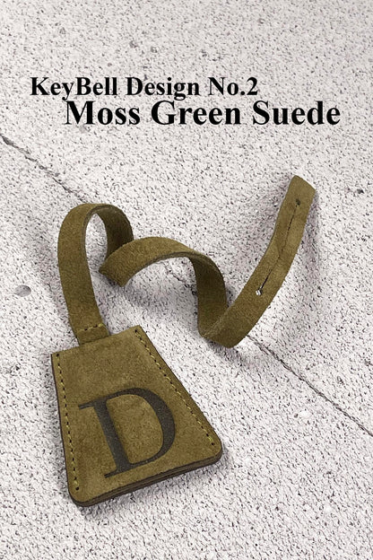 Suede Initial Bag Charm - Moss Green Clochette Design No.02