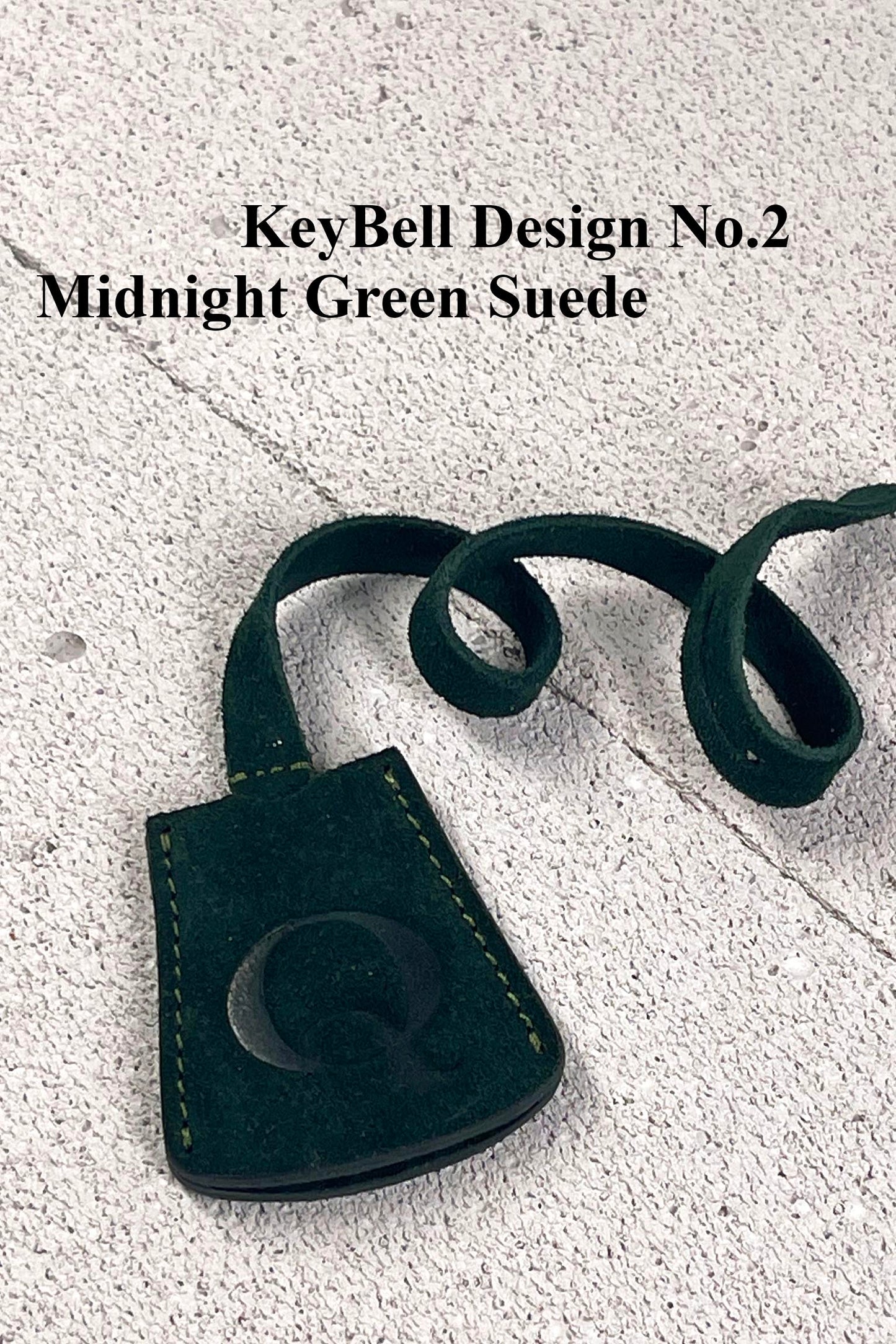 Suede Initial Bag Charm - Midnight Green Clochette Design No.02