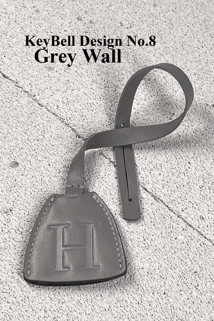 Smooth Leather Initial Bag Charm - Slate Gray Clochette Design No.08
