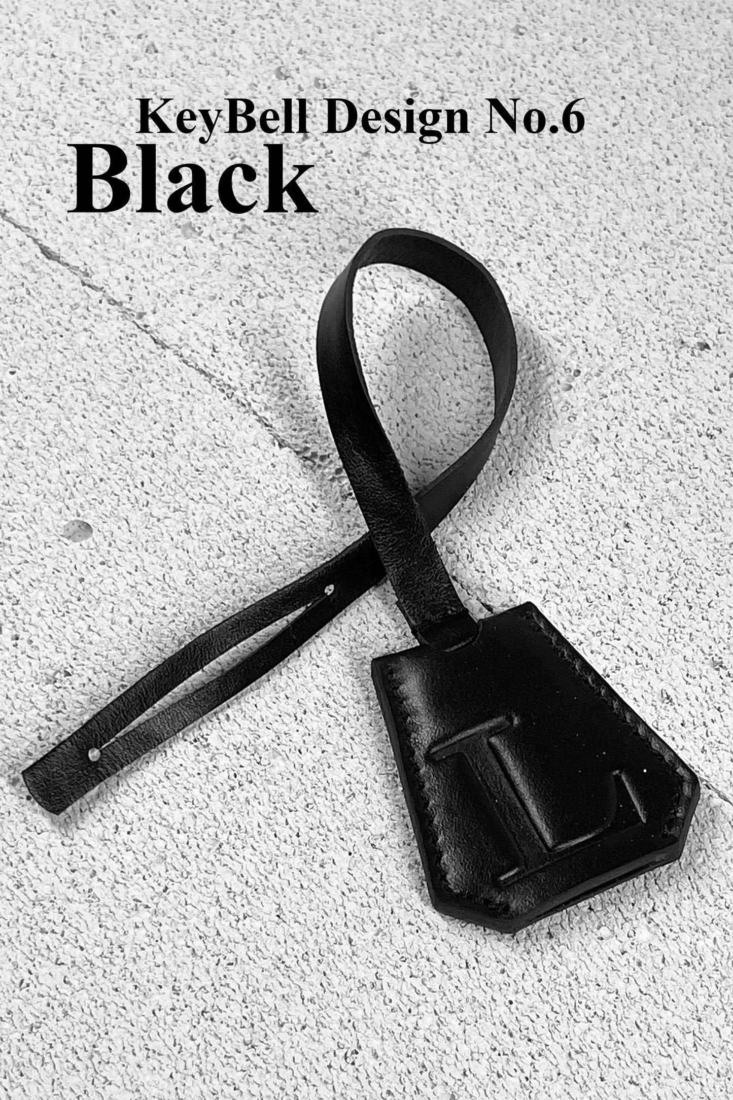 Smooth Leather Initial Bag Charm - Black Clochette Design No.06
