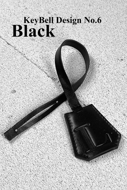 Smooth Leather Initial Bag Charm - Black Clochette Design No.06