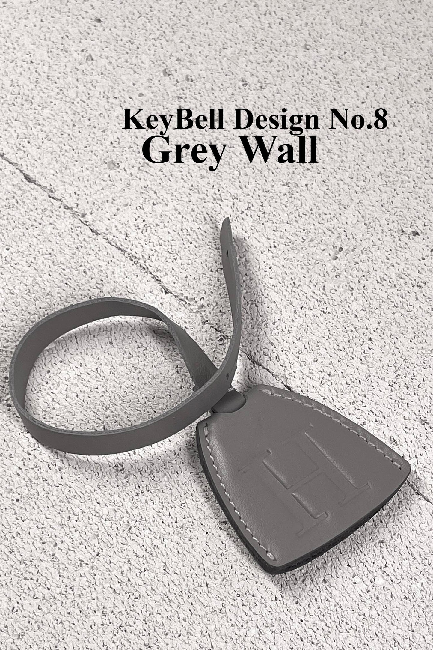 Smooth Leather Initial Bag Charm - Slate Gray Clochette Design No.08