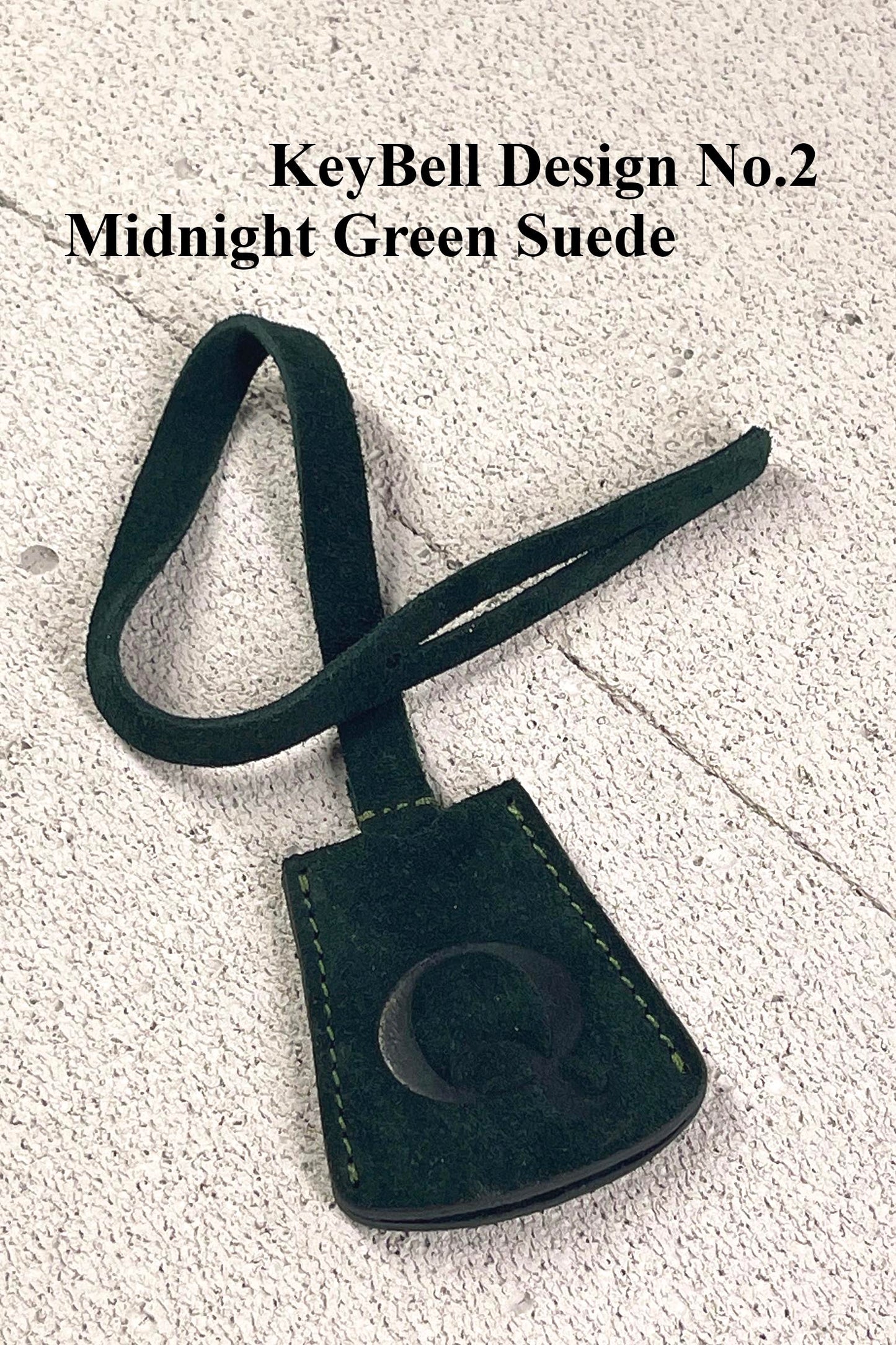 Suede Initial Bag Charm - Midnight Green Clochette Design No.02