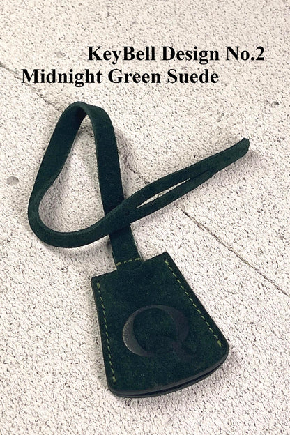 Suede Initial Bag Charm - Midnight Green Clochette Design No.02