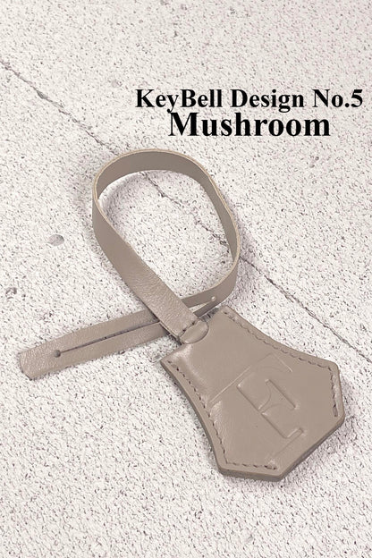 Smooth Leather Initial Bag Charm - Mushroom Clochette Design No.05