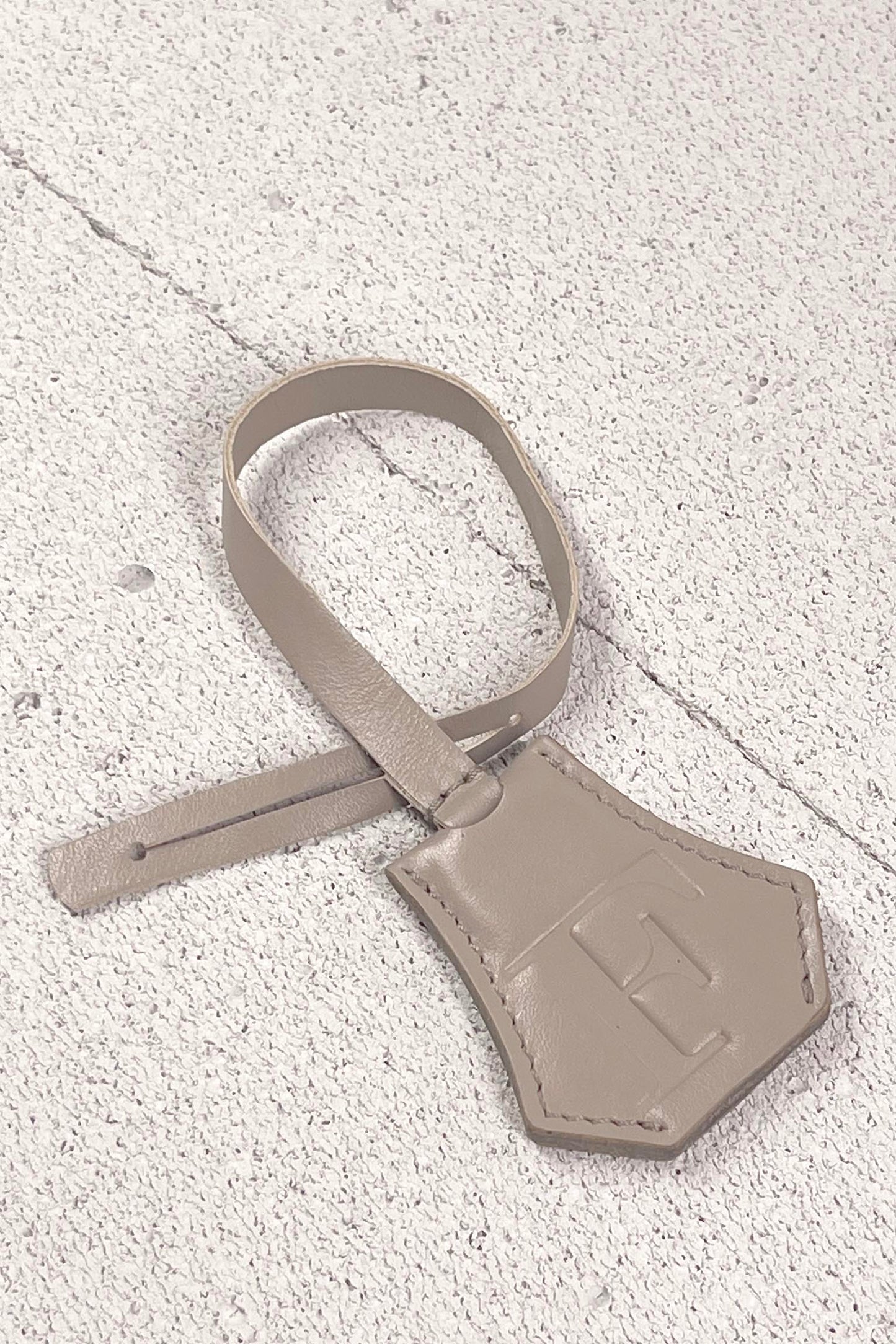 Smooth Leather Initial Bag Charm - Mushroom Clochette Design No.05