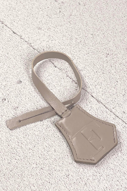 Smooth Leather Initial Bag Charm - Mushroom Clochette Design No.05