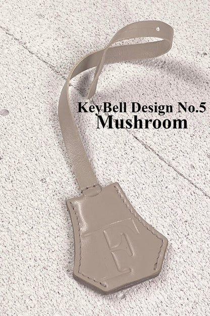 Smooth Leather Initial Bag Charm - Mushroom Clochette Design No.05