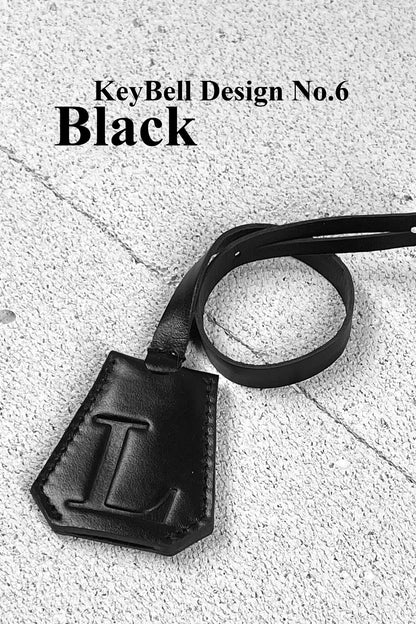 Smooth Leather Initial Bag Charm - Black Clochette Design No.06