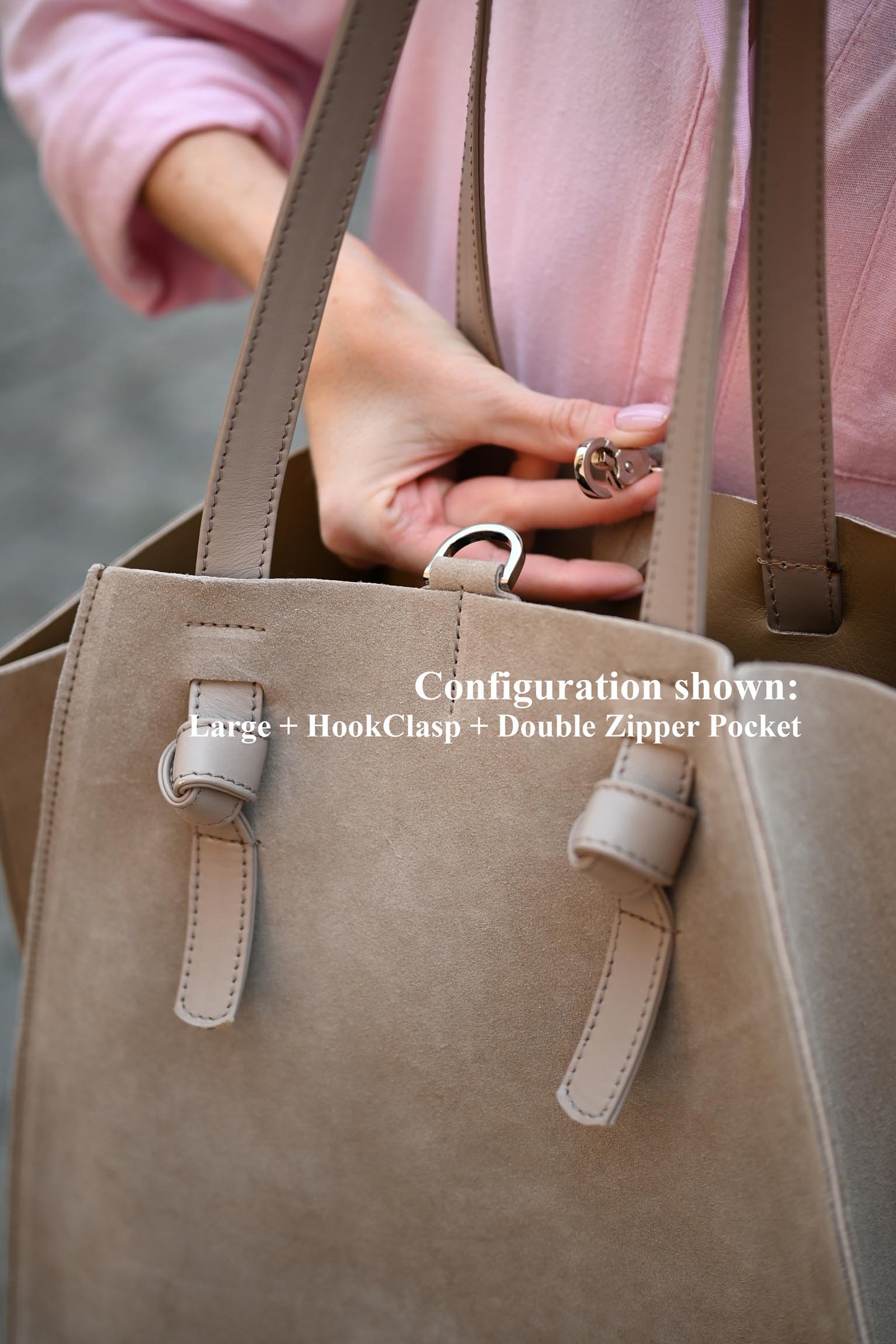 Mushroom Suede Large Tote Bag