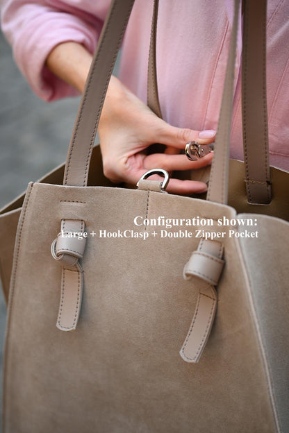 Mushroom Suede Large Tote Bag