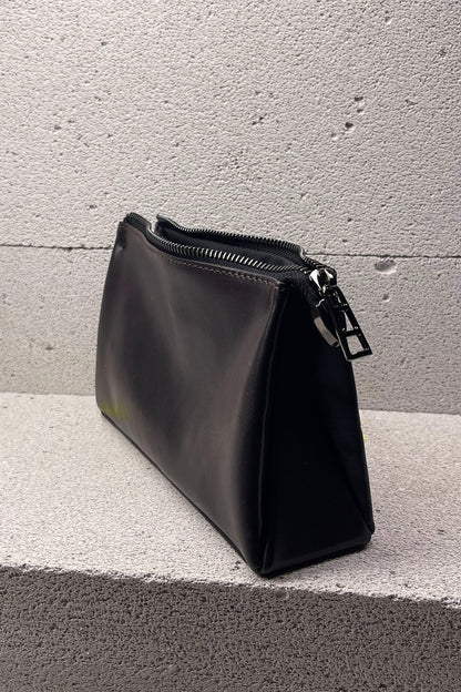 Mahogany Brown Smooth Leather Toiletry Bag - Classic Rectangular Travel Pouch