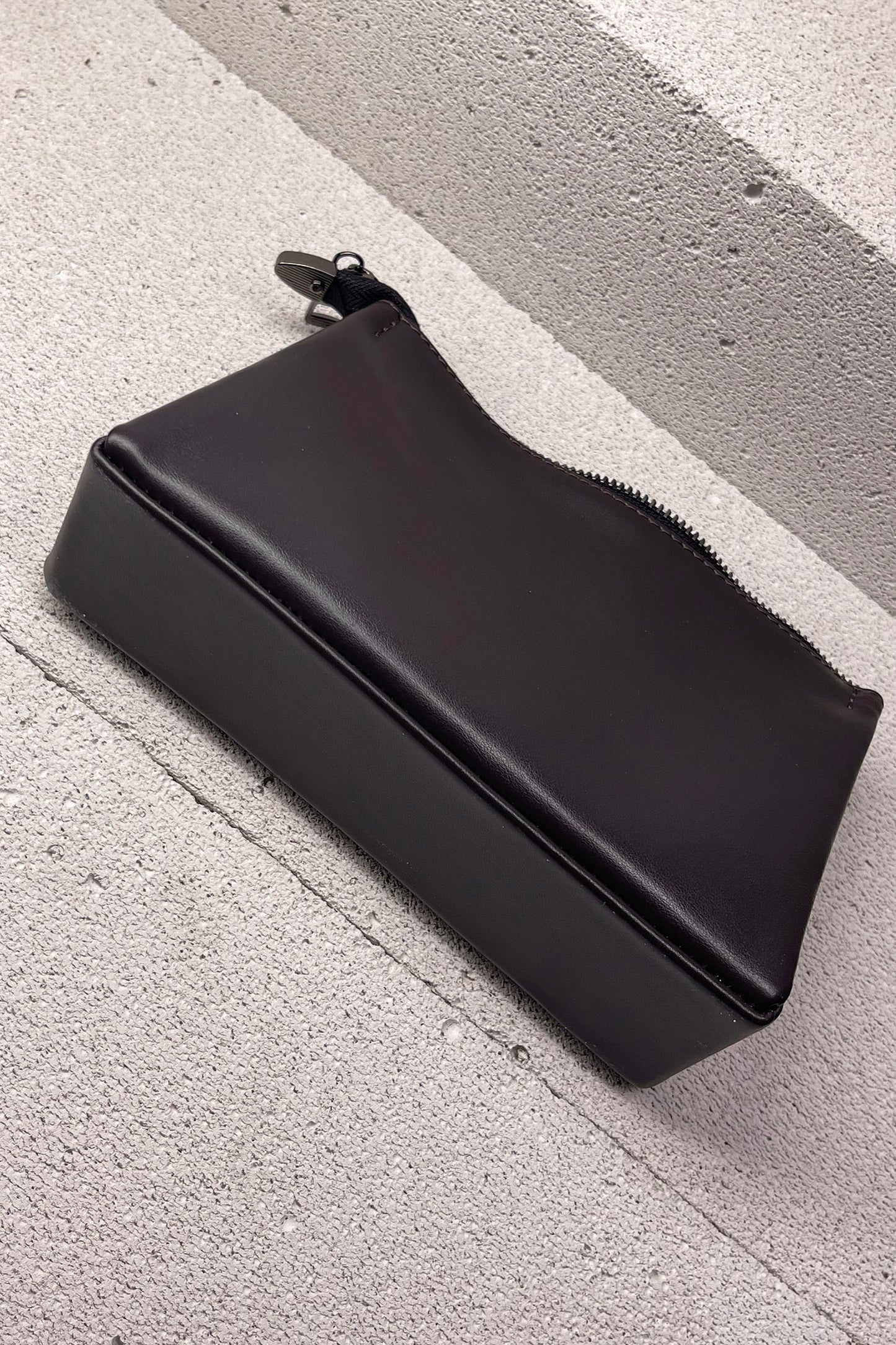 Mahogany Brown Smooth Leather Toiletry Bag - Classic Rectangular Travel Pouch