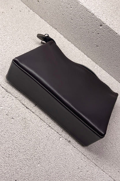 Mahogany Brown Smooth Leather Toiletry Bag - Classic Rectangular Travel Pouch