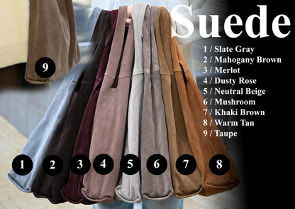 Large Suede Hobo Bag - Slouchy Shoulder Tote in Khaki Brown